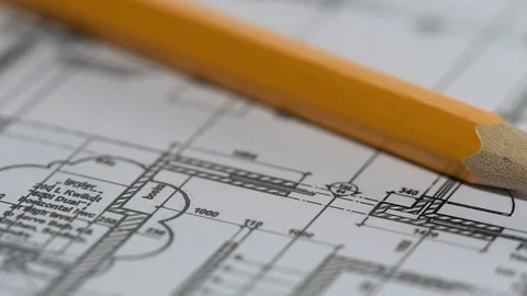 Architect working at developing plan for construction of new residential complex Stock Footage 85006960