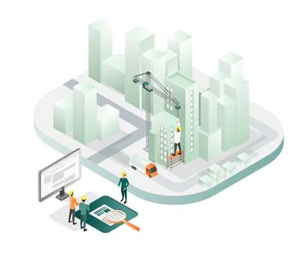 Architect working in the field Stock Illustration