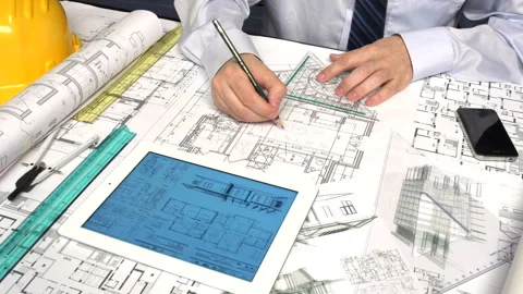 Architect working 스톡 동영상 209888395