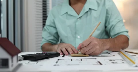 An architect is working in his office Stock Footage 342242712