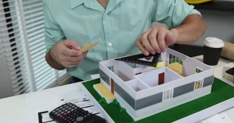 An architect is working in his office Stock Footage 342243017