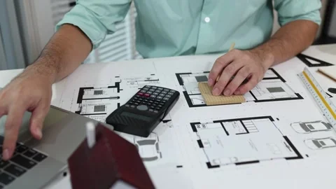 An architect is working in his office Stock-Footage 342243105