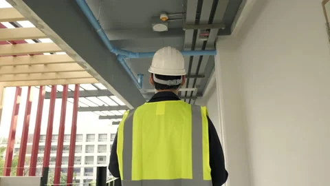 Architect working inspection building on progress in construction site. Stock Footage 199649219