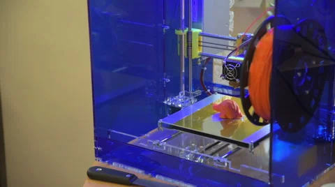 Architect working in office creating models for project using 3D printer. Stock Footage 61907637