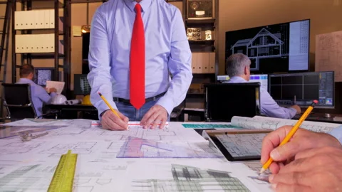 Architect Working In Office  Stock-Footage 195987075
