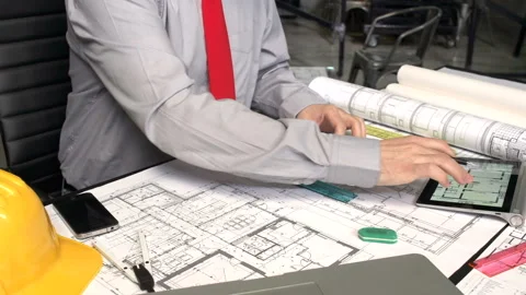 Architect working in office  Stock Footage 209891866