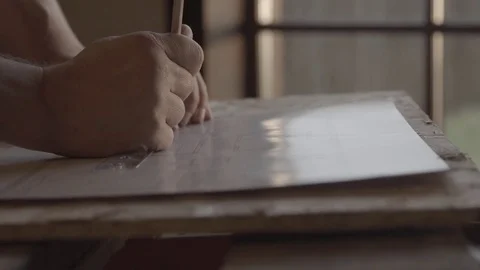 Architect working in slow motion Stock Footage 72249662