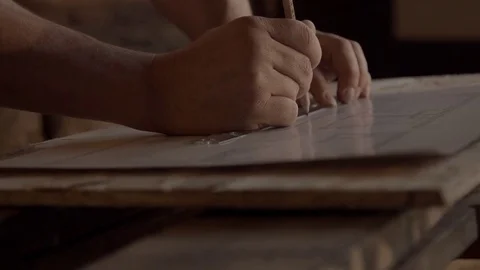 Architect working in slow motion Stock Footage 72658182