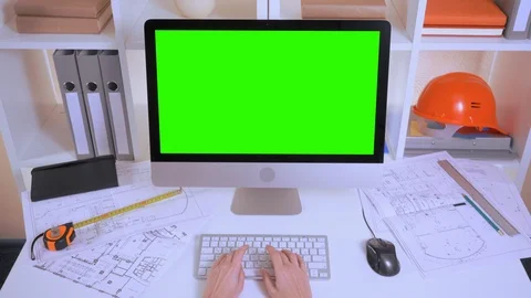 Architect works in office Stock Footage 88338518