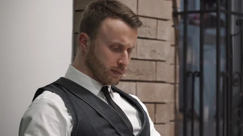 Architect is writing something in his diary Video stock 88164088