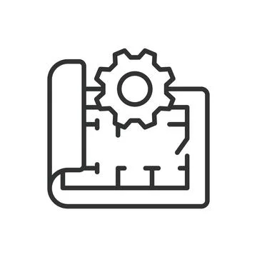 Architecting, icon in line design. Architecting, architecture, blueprint Stockillustratie