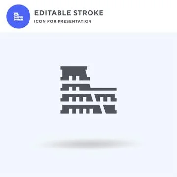 Architectonic icon vector, filled flat sign, solid pictogram isolated on white Stock Illustration