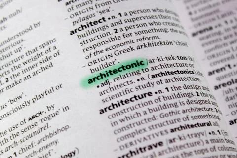 Architectonic word or phrase in a dictionary. Stock Photos