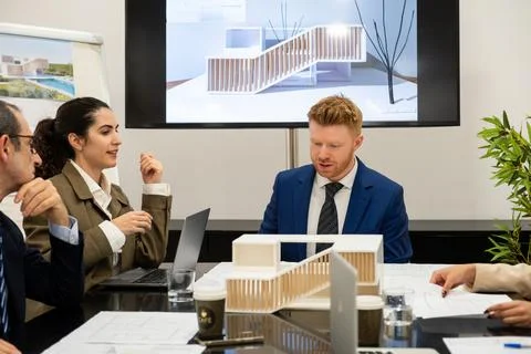 Architects and engineers collaborating on a new urban design project Stock Photos