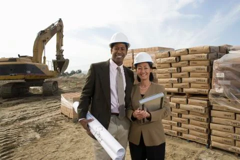 Architects At Construction Site Stock Photos