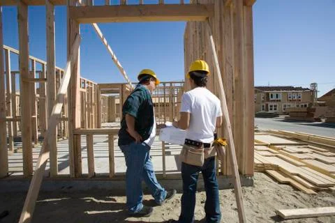 Architects At Construction Site Stock Photos