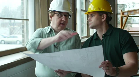 Architects with drawings Video stock 49082615