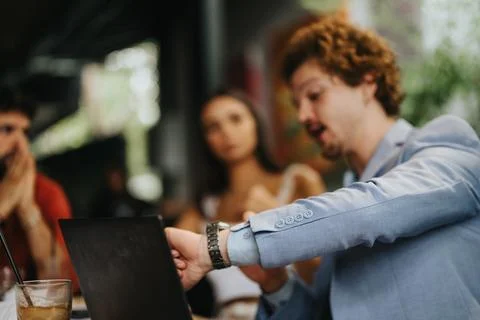 Architects, engineers or executives discussing project details outdoors at a Stock Photos