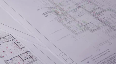 Architects going over blueprints Stock Footage 61047383