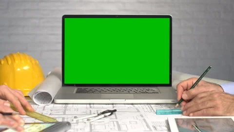 Architects With Green Screen  Stock Footage 209900214
