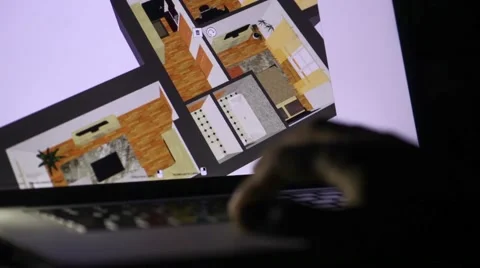 Architects hand on computer Stock Footage 59594433