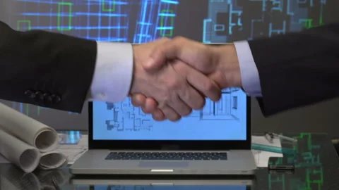 Architects handshake Stock Footage 210549815