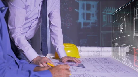 Architects In Office  Stock Footage 194886726