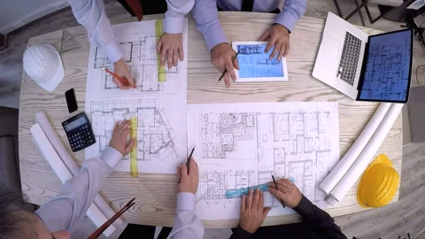 Architects In Office Planning Vidéo 209867856