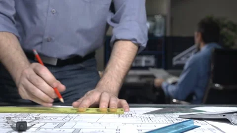 Architects In Office Working Stock Footage 200163896