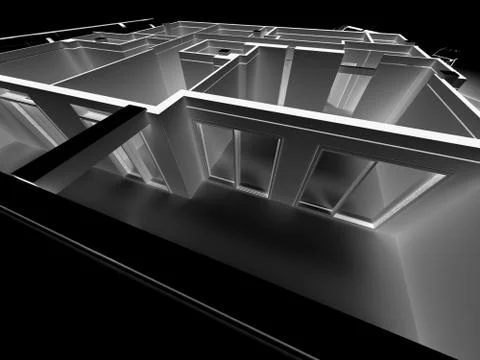 Architects project close-up in black Stock Illustration