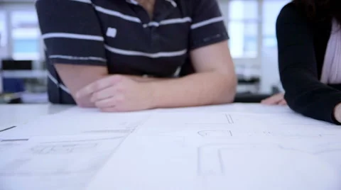 Architects talking of a project Stock Footage 47223973