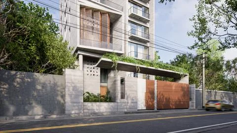 Architect's Vision Unveiling the Unique Concepts Behind Striking Exterior D.. Stock-Illustration
