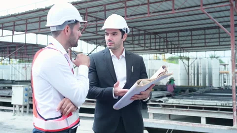 Architects a visit to the construction site. Stock Footage 255352845