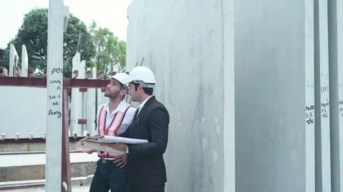 Architects a visit to the construction site. Stock Footage 255353141