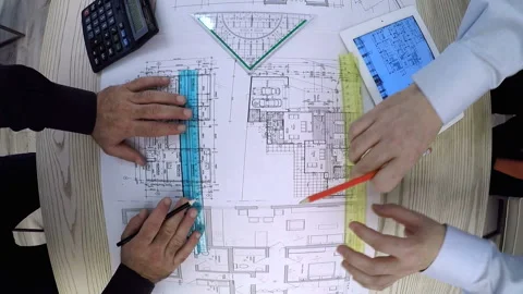 Architects working  Stock Footage 209880458