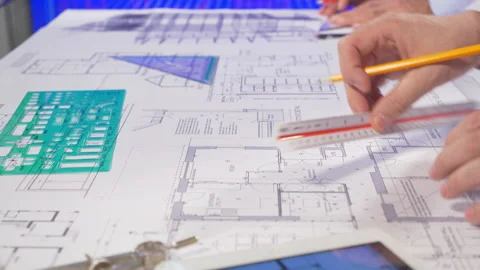 Architects Working  In Office  Stock Footage 194905090