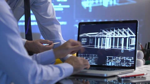Architects working in Office  Stock Footage 210554238