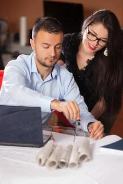 Architects working in the office Stock Photos