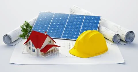 Architects workplace. Architectural tools. Construction concept. Engineering Stock Illustration