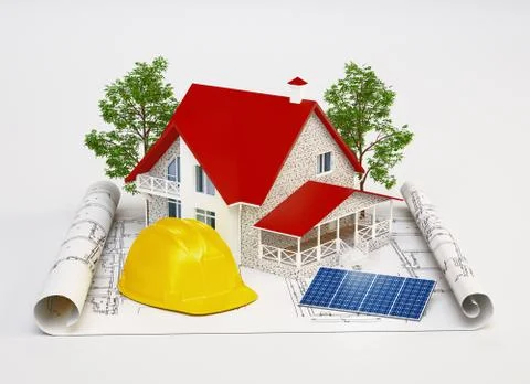 Architects workplace. Architectural tools. Construction concept. Engineering Stock Illustration