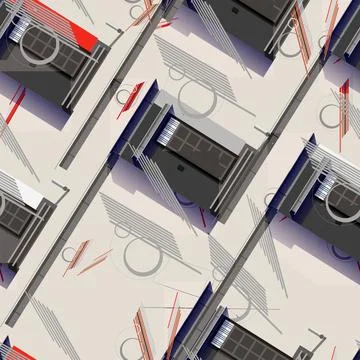 Architectura Seamless  Pattern Illustrazione stock