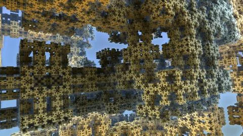 Architectural 3D structure fractal Stock Illustration