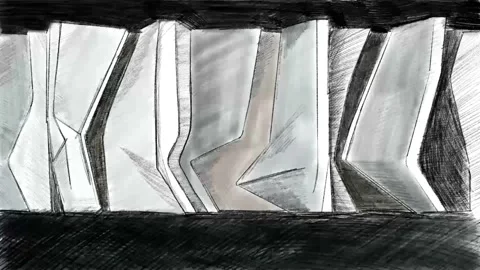 Architectural abstract sketch pencil composition. made by hand. Stock Footage 189350219