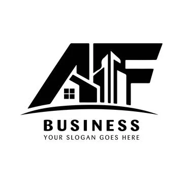 Architectural AF Monogram Logo Design with City Skyline Stock Illustration