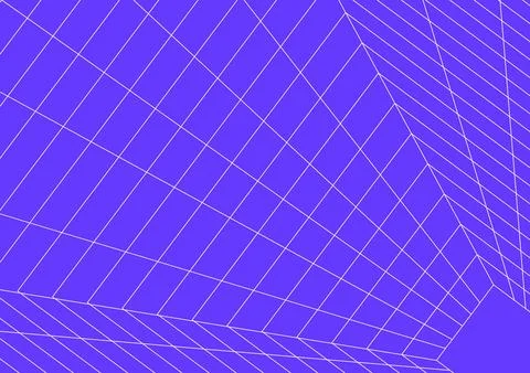 Architectural angular perspective grid wireframe geometric vector background Stock Illustration