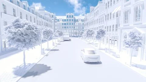 Architectural background with a 3D building model. Fotos de archivo