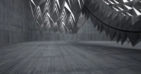 Architectural background. Abstract concrete interior with neon lighting.  Stock Footage 127504457