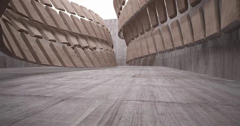 Architectural background. Abstract concrete interior. 3D animation and rendering Stock Footage 127612616