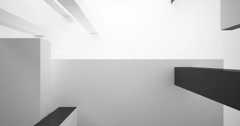 Architectural background. Abstract dynamic black and white interior.  Stock Footage 127272524