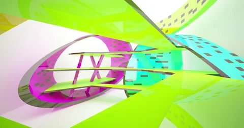 Architectural background. Abstract white and colored gradient  interior.  Stock Footage 138877749